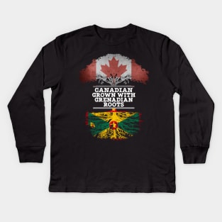 Canadian Grown With Grenadian Roots - Gift for Grenadian With Roots From Grenada Kids Long Sleeve T-Shirt